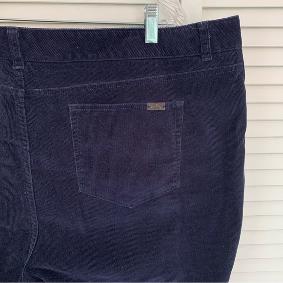 LL Bean Womens Corduroy Pants 22W Favorite Fit Dark Navy Blue Straight Leg - Picture 7 of 14